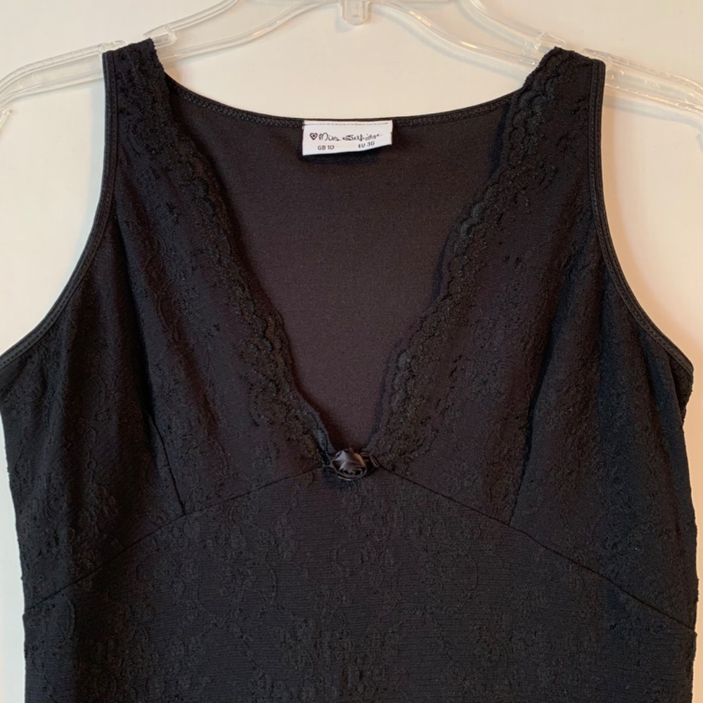 Miss Selfridge Stretch Lace V-Neck Sleeveless Dress Size XS